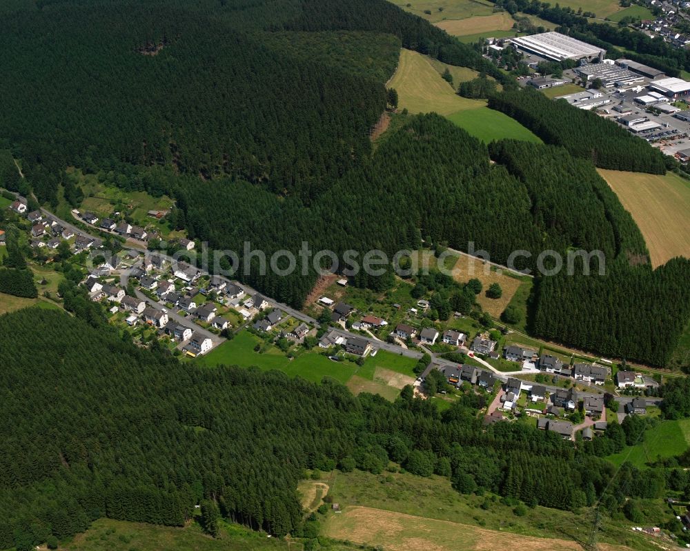 Bad Berleburg from above - Residential area - mixed development of a multi-family housing estate and single-family housing estate on Homrighaeuser Weg in Bad Berleburg at Siegerland in the state North Rhine-Westphalia, Germany