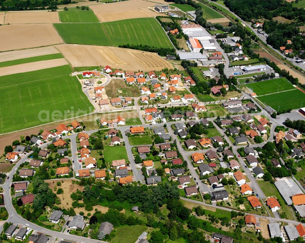 Aerial photograph Ittlingen - Residential area - mixed development of a multi-family housing estate and single-family housing estate in Ittlingen in the state Baden-Wuerttemberg, Germany