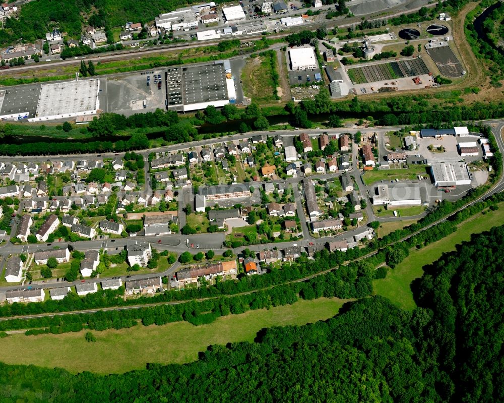 Aerial photograph Kirn - Residential area - mixed development of a multi-family housing estate and single-family housing estate in Kirn in the state Rhineland-Palatinate, Germany