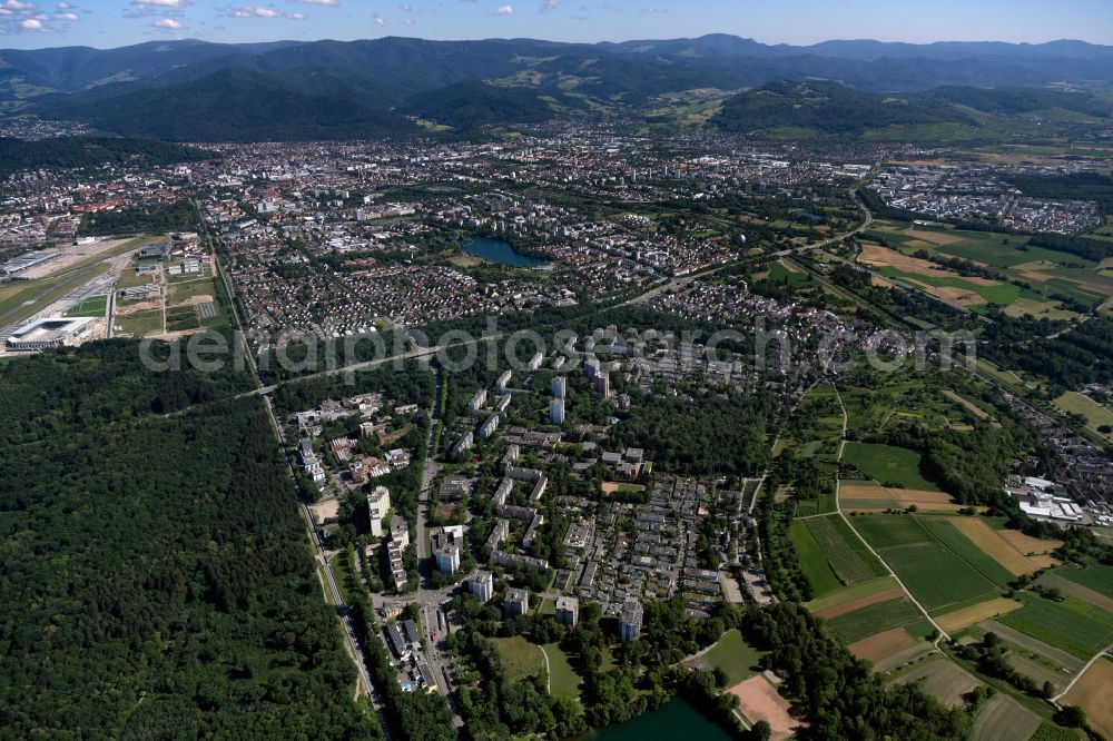 Aerial image Landwasser - Residential area - mixed development of a multi-family housing estate and single-family housing estate in Landwasser in the state Baden-Wuerttemberg, Germany