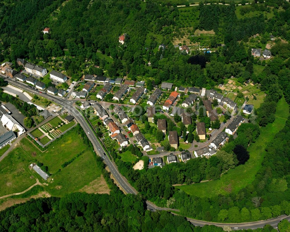 Limburg an der Lahn from above - Residential area - mixed development of a multi-family housing estate and single-family housing estate in Limburg an der Lahn in the state Hesse, Germany