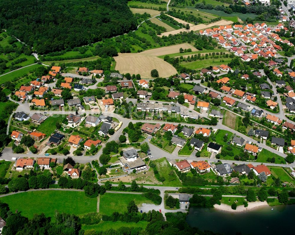 Aerial image Mühlbach - Residential area - mixed development of a multi-family housing estate and single-family housing estate in Mühlbach in the state Baden-Wuerttemberg, Germany