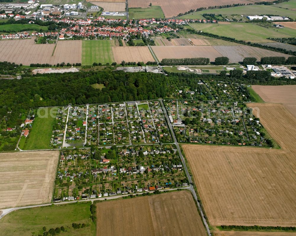 Aerial image Mühlhausen/Thüringen - Residential area - mixed development of a multi-family housing estate and single-family housing estate in Mühlhausen in the state Thuringia, Germany