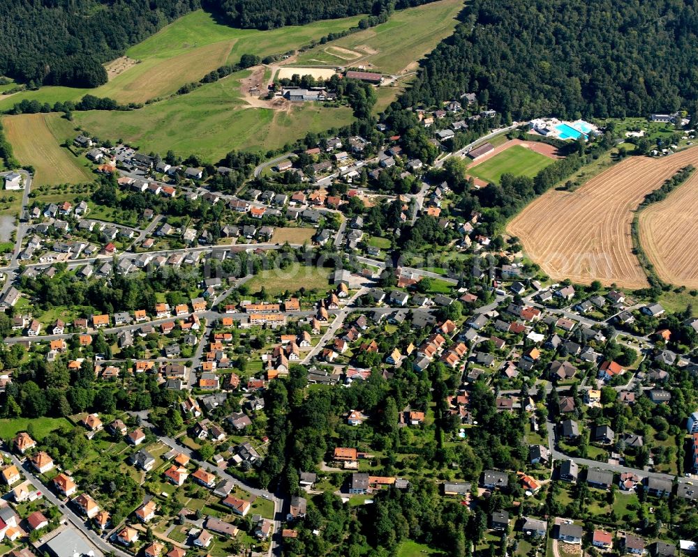 Aerial photograph Michelstadt - Residential area - mixed development of a multi-family housing estate and single-family housing estate in Michelstadt in the state Hesse, Germany