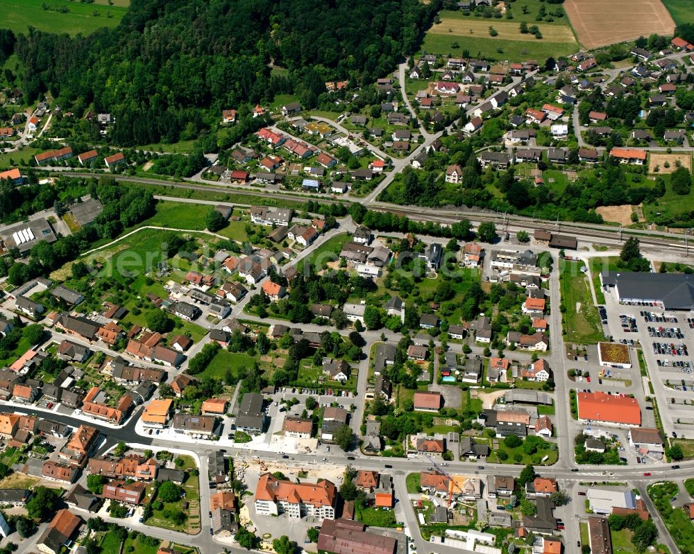 Neuhausen from the bird's eye view: Residential area - mixed development of a multi-family housing estate and single-family housing estate in Neuhausen in the state Baden-Wuerttemberg, Germany