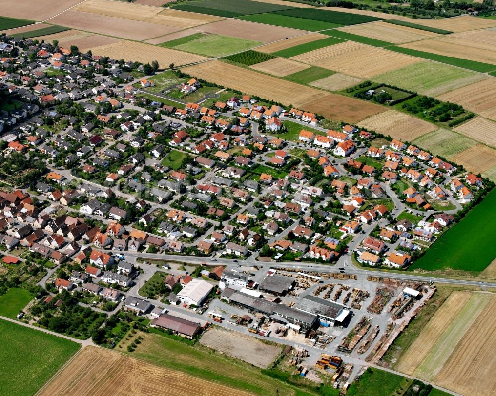 Nordheim from above - Residential area - mixed development of a multi-family housing estate and single-family housing estate in Nordheim in the state Baden-Wuerttemberg, Germany