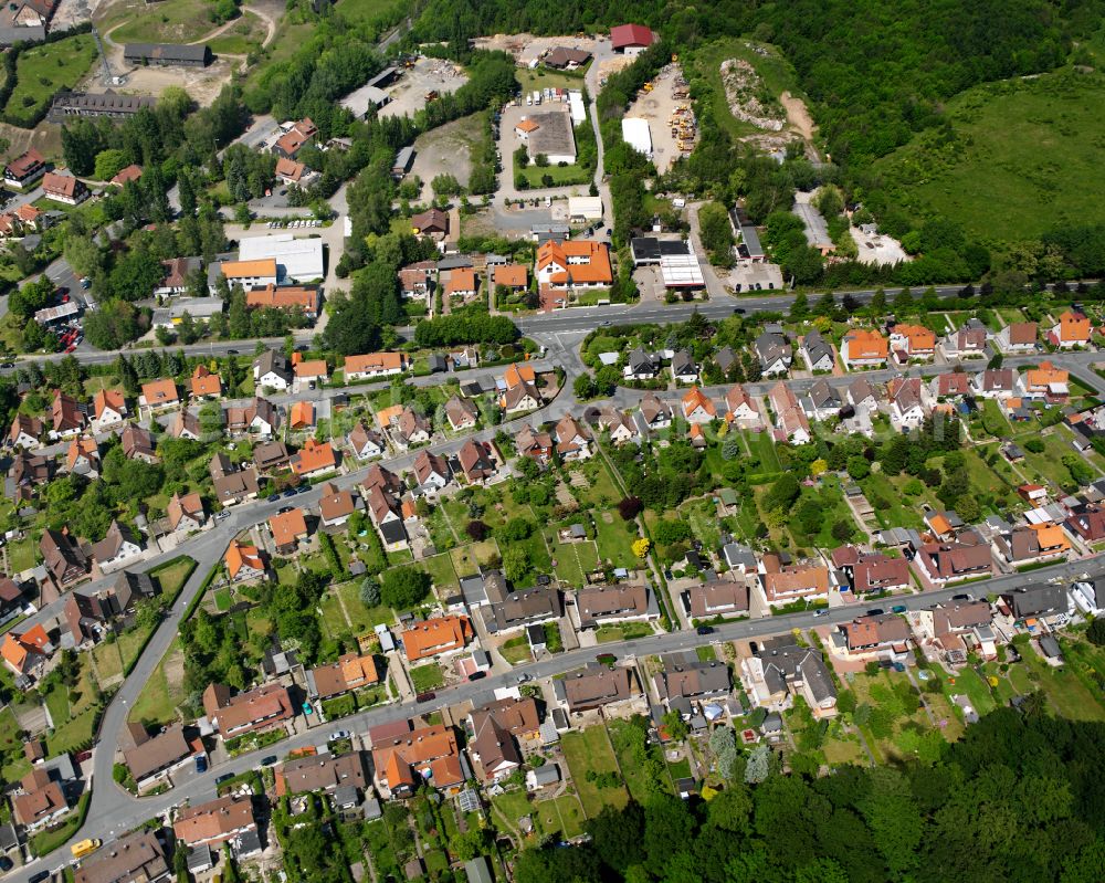 Aerial photograph Oker - Residential area - mixed development of a multi-family housing estate and single-family housing estate in Oker in the state Lower Saxony, Germany