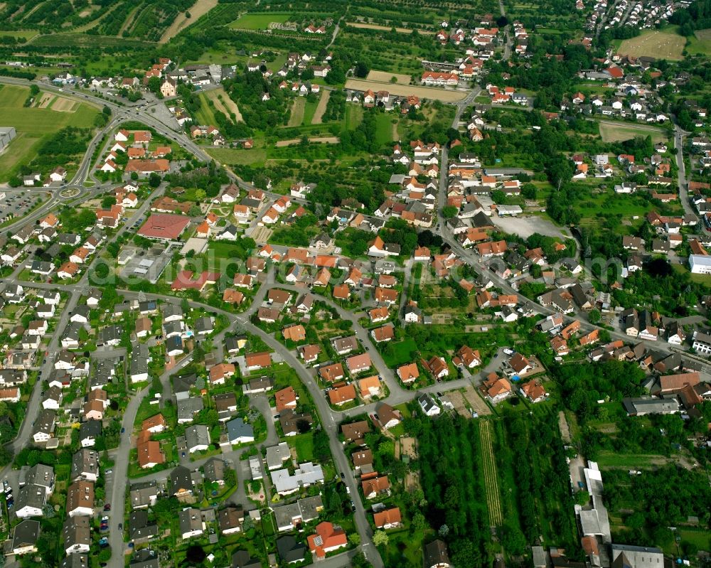 Aerial image Ottersweier - Residential area - mixed development of a multi-family housing estate and single-family housing estate in Ottersweier in the state Baden-Wuerttemberg, Germany