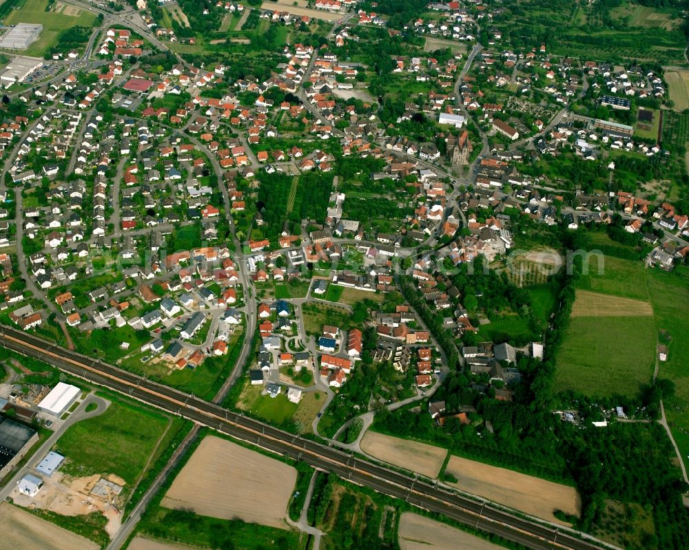 Aerial image Ottersweier - Residential area - mixed development of a multi-family housing estate and single-family housing estate in Ottersweier in the state Baden-Wuerttemberg, Germany