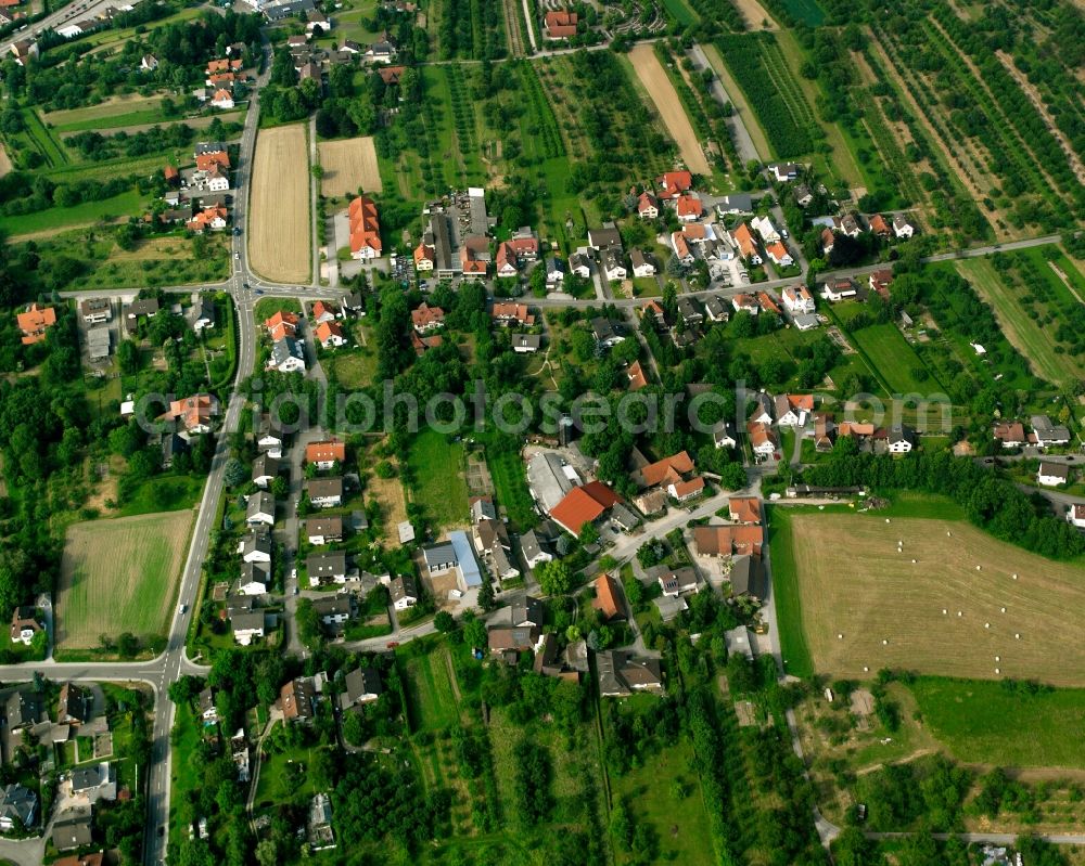 Aerial photograph Ottersweier - Residential area - mixed development of a multi-family housing estate and single-family housing estate in Ottersweier in the state Baden-Wuerttemberg, Germany