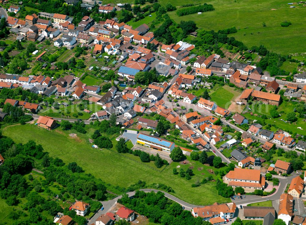 Ramsen from the bird's eye view: Residential area - mixed development of a multi-family housing estate and single-family housing estate in Ramsen in the state Rhineland-Palatinate, Germany