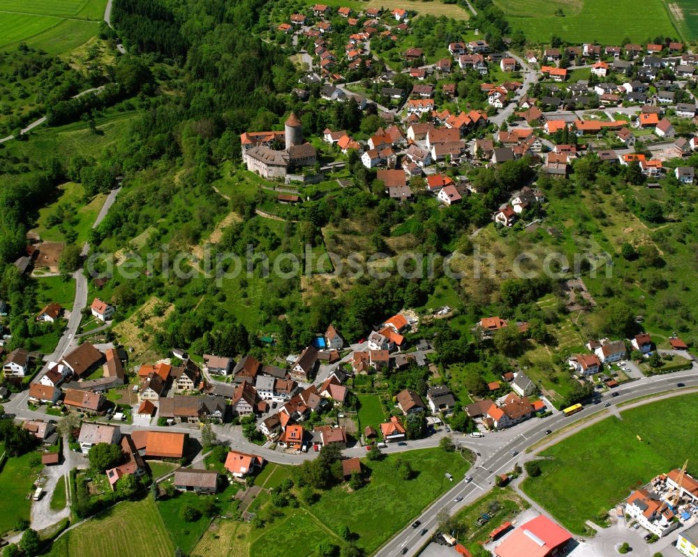 Aerial image Reichenberg - Residential area - mixed development of a multi-family housing estate and single-family housing estate in Reichenberg in the state Baden-Wuerttemberg, Germany