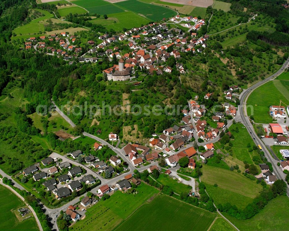 Aerial photograph Reichenberg - Residential area - mixed development of a multi-family housing estate and single-family housing estate in Reichenberg in the state Baden-Wuerttemberg, Germany