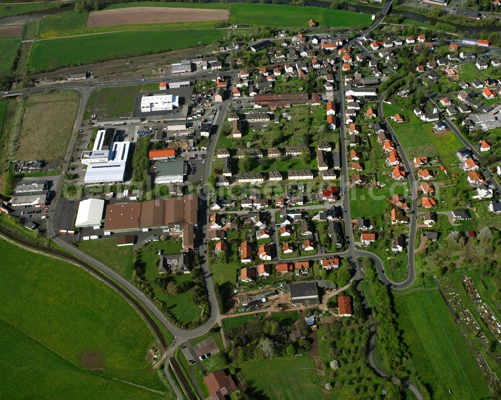 Aerial photograph Röhrigshof - Residential area - mixed development of a multi-family housing estate and single-family housing estate in Röhrigshof in the state Hesse, Germany