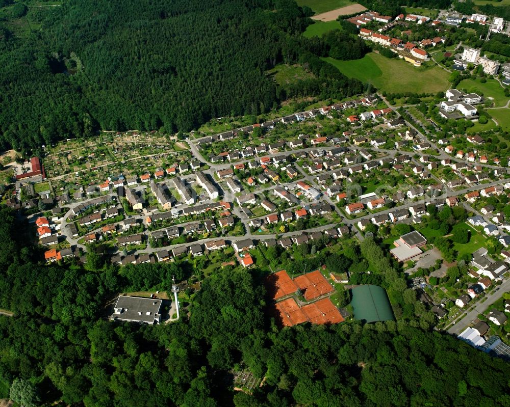 Aerial image Rippolingen - Residential area - mixed development of a multi-family housing estate and single-family housing estate in Rippolingen in the state Baden-Wuerttemberg, Germany