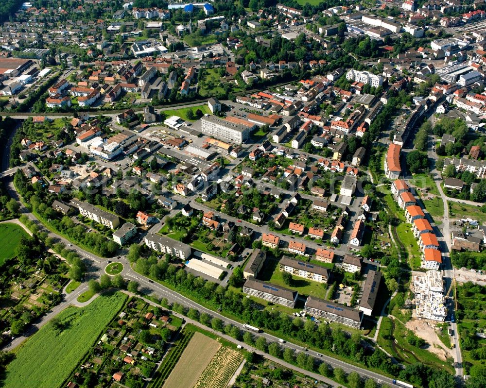 Aerial image Rippolingen - Residential area - mixed development of a multi-family housing estate and single-family housing estate in Rippolingen in the state Baden-Wuerttemberg, Germany