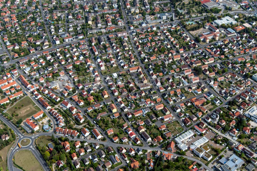 Aerial photograph Rohrbach - Residential area - mixed development of a multi-family housing estate and single-family housing estate in Rohrbach in the state Bavaria, Germany