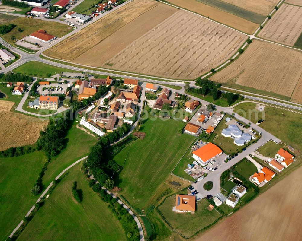 Aerial image Schernberg - Residential area - mixed development of a multi-family housing estate and single-family housing estate in Schernberg in the state Bavaria, Germany