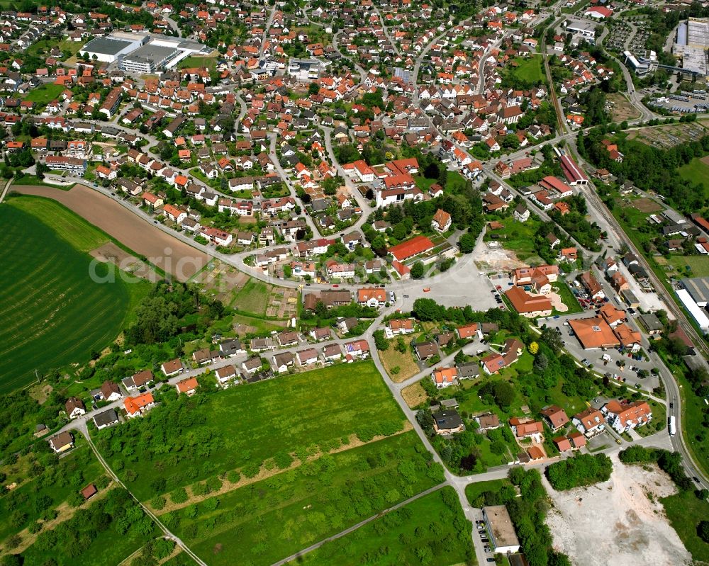 Aerial photograph Schlechtbach - Residential area - mixed development of a multi-family housing estate and single-family housing estate in Schlechtbach in the state Baden-Wuerttemberg, Germany
