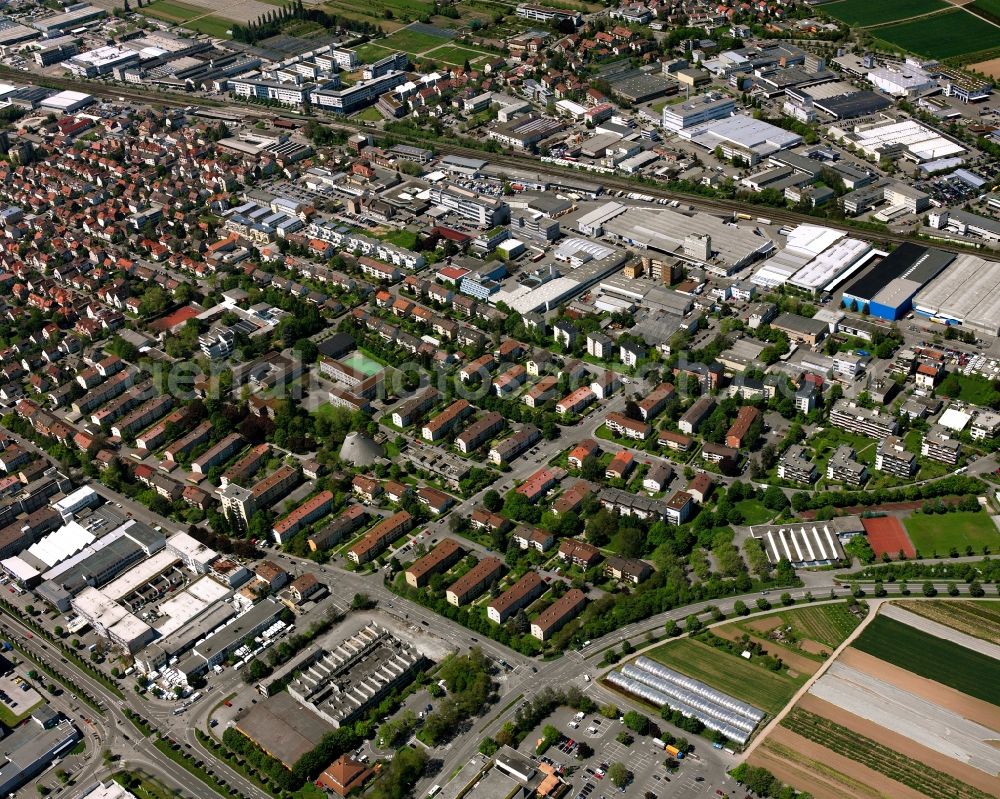 Schmiden from the bird's eye view: Residential area - mixed development of a multi-family housing estate and single-family housing estate in Schmiden in the state Baden-Wuerttemberg, Germany