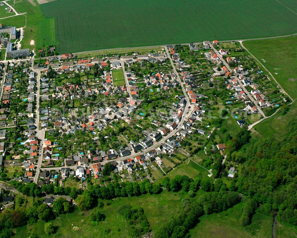 Serno from above - Residential area - mixed development of a multi-family housing estate and single-family housing estate in Serno in the state Saxony-Anhalt, Germany