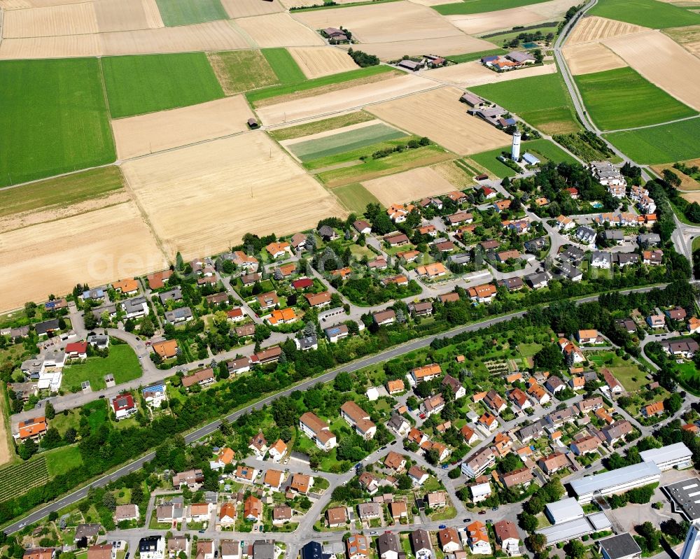 Aerial image Stetten a.H. - Residential area - mixed development of a multi-family housing estate and single-family housing estate in Stetten a.H. in the state Baden-Wuerttemberg, Germany