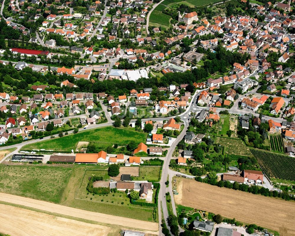 Aerial image Talheim - Residential area - mixed development of a multi-family housing estate and single-family housing estate in Talheim in the state Baden-Wuerttemberg, Germany