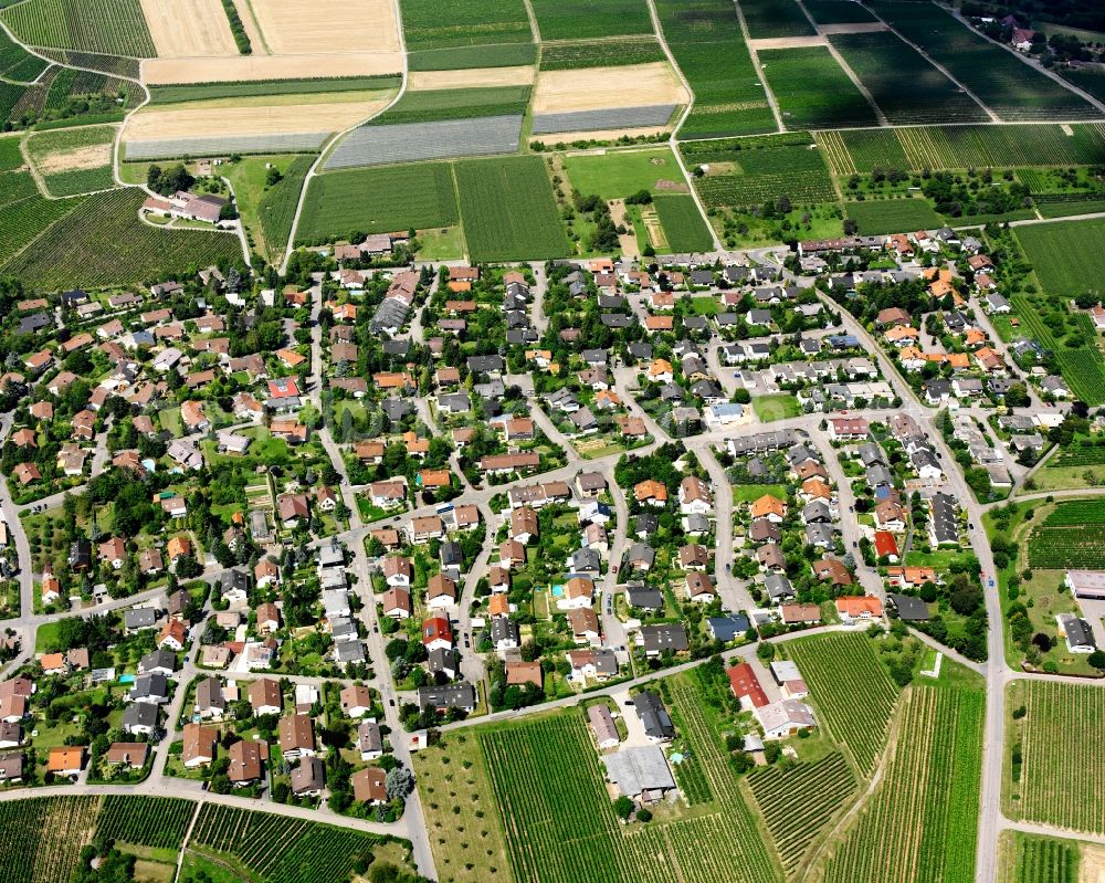 Aerial photograph Talheim - Residential area - mixed development of a multi-family housing estate and single-family housing estate in Talheim in the state Baden-Wuerttemberg, Germany