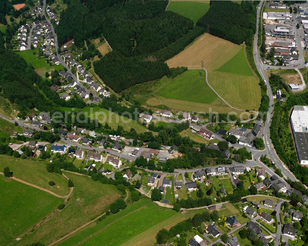 Aerial photograph Bad Berleburg - Residential area - mixed development of a multi-family housing estate and single-family housing estate on Trufterhainstrasse in Bad Berleburg at Siegerland in the state North Rhine-Westphalia, Germany