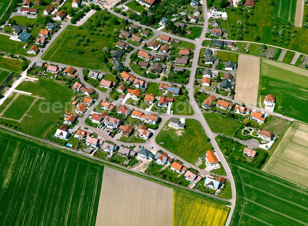 Aerial photograph Unterstadion - Residential area - mixed development of a multi-family housing estate and single-family housing estate in Unterstadion in the state Baden-Wuerttemberg, Germany