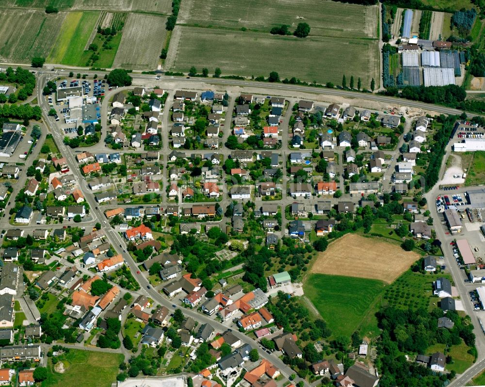 Aerial photograph Vimbuch - Residential area - mixed development of a multi-family housing estate and single-family housing estate in Vimbuch in the state Baden-Wuerttemberg, Germany