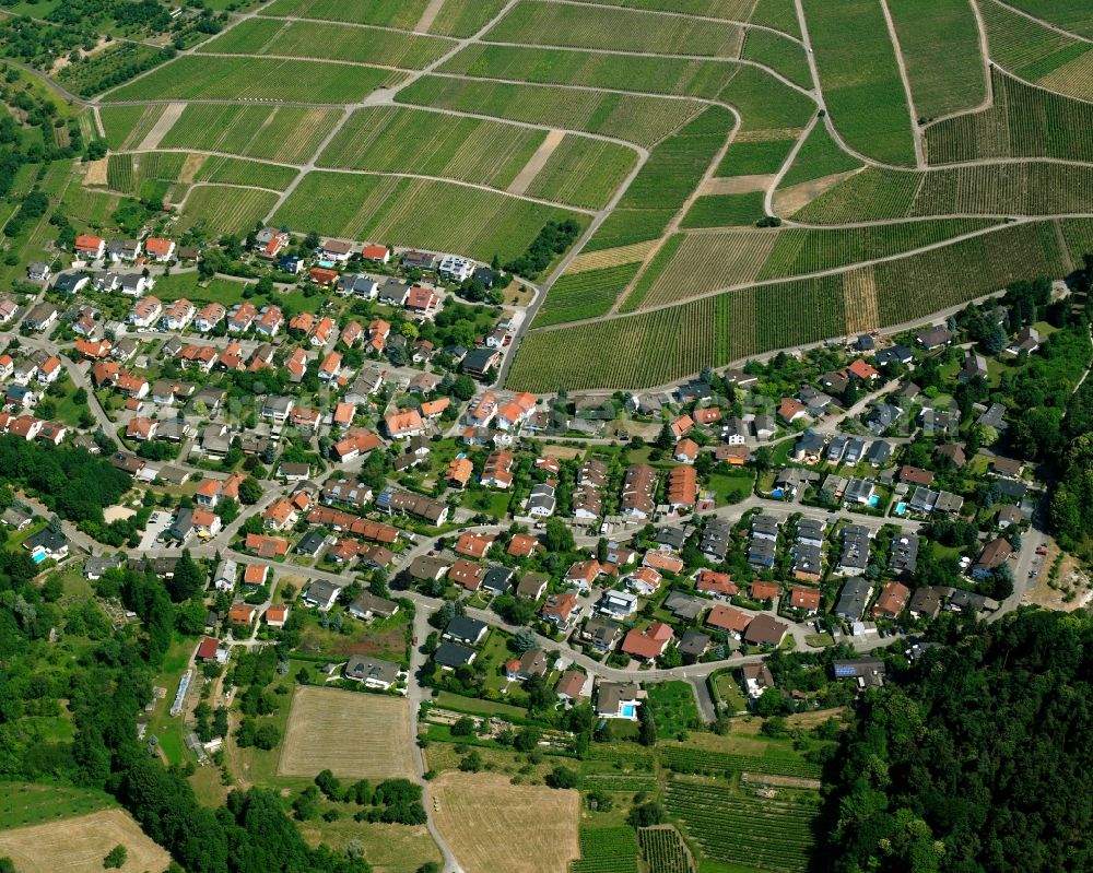 Aerial photograph Vormberg - Residential area - mixed development of a multi-family housing estate and single-family housing estate in Vormberg in the state Baden-Wuerttemberg, Germany