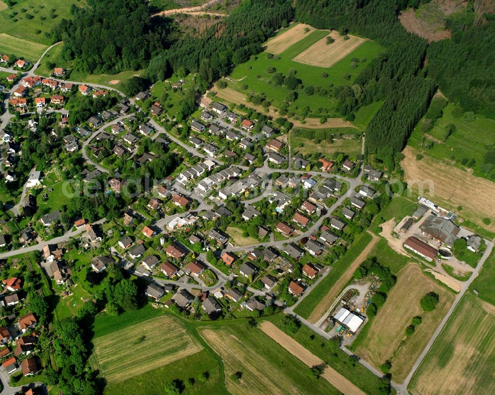 Wehr from above - Residential area - mixed development of a multi-family housing estate and single-family housing estate in Wehr in the state Baden-Wuerttemberg, Germany