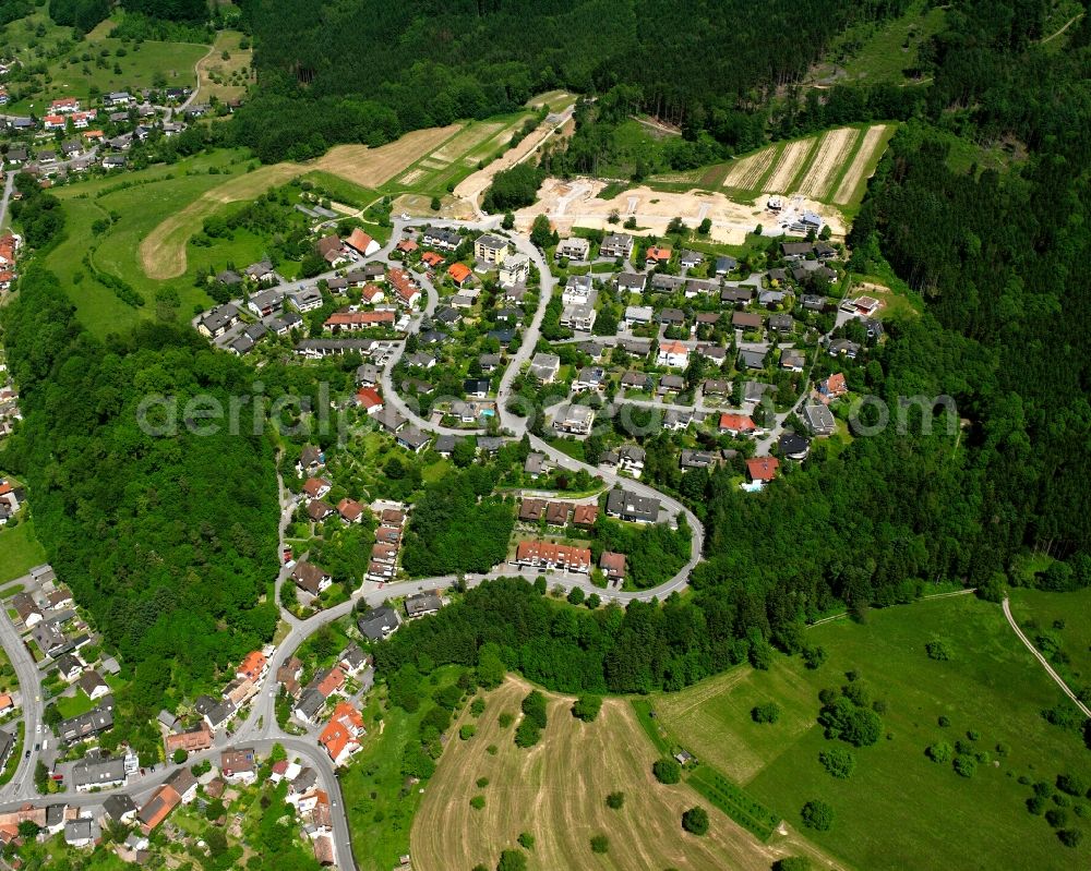 Wehr from the bird's eye view: Residential area - mixed development of a multi-family housing estate and single-family housing estate in Wehr in the state Baden-Wuerttemberg, Germany