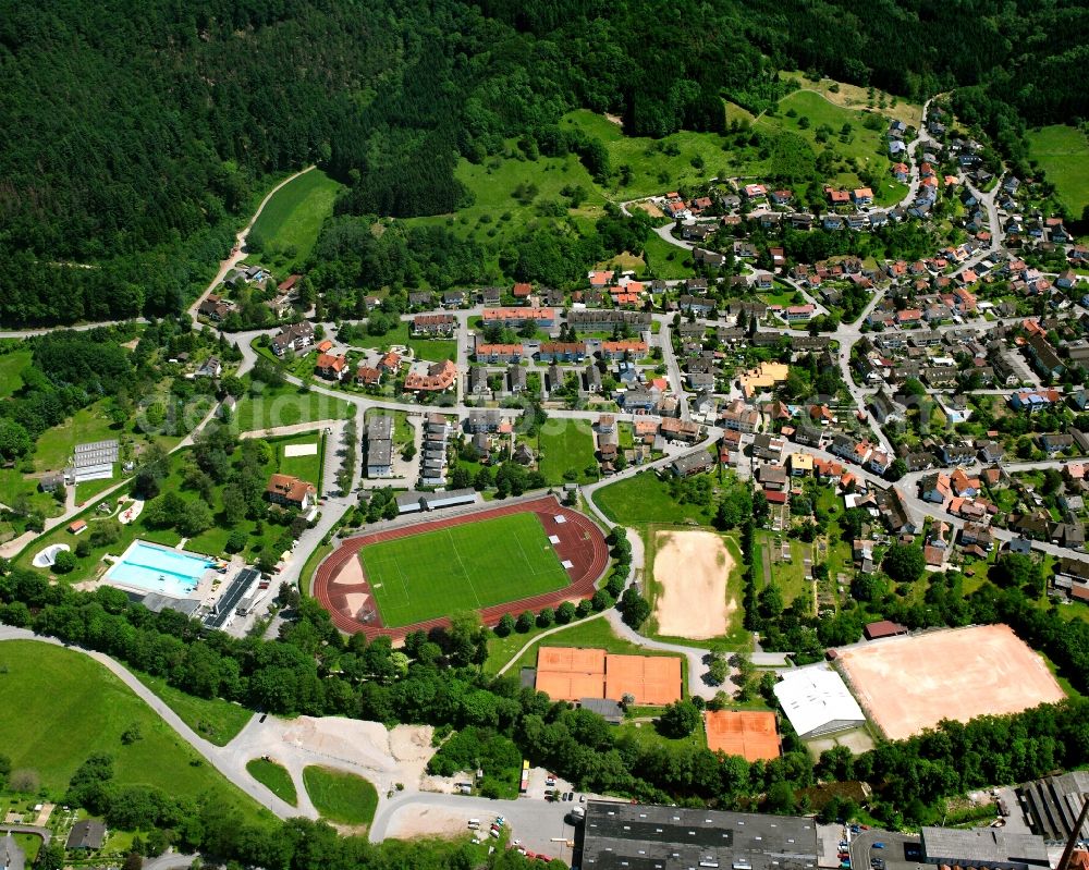 Wehr from the bird's eye view: Residential area - mixed development of a multi-family housing estate and single-family housing estate in Wehr in the state Baden-Wuerttemberg, Germany