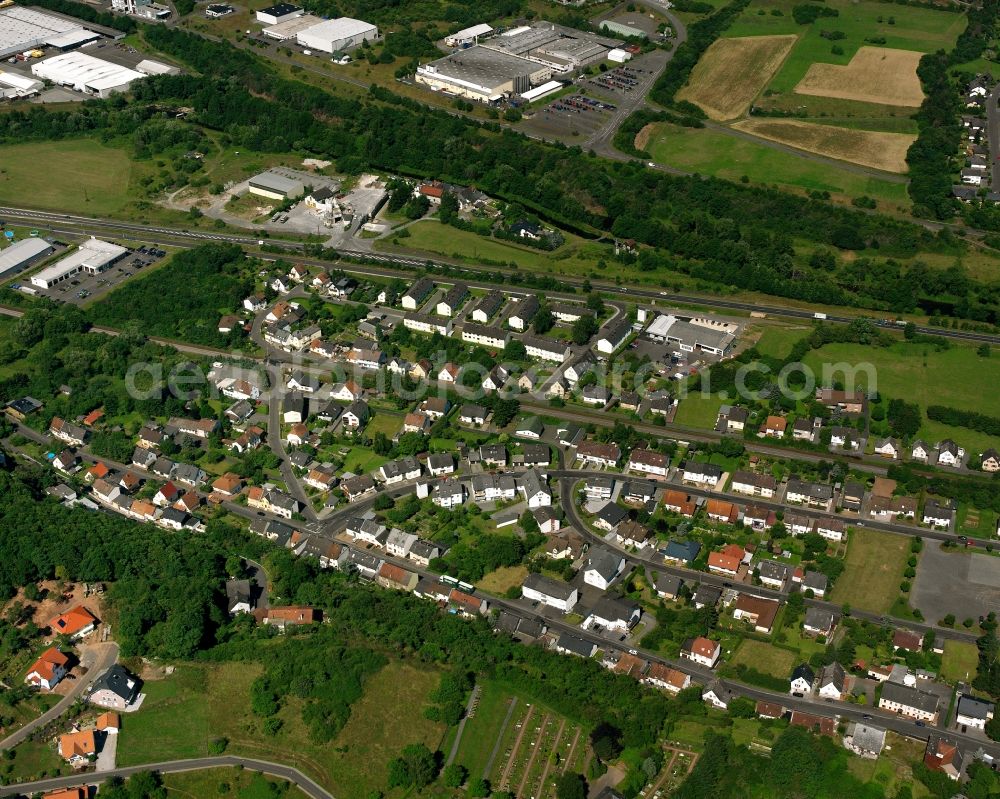 Weierbach from the bird's eye view: Residential area - mixed development of a multi-family housing estate and single-family housing estate in Weierbach in the state Rhineland-Palatinate, Germany