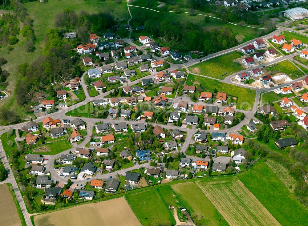 Aerial photograph Westerheim - Residential area - mixed development of a multi-family housing estate and single-family housing estate in Westerheim in the state Baden-Wuerttemberg, Germany