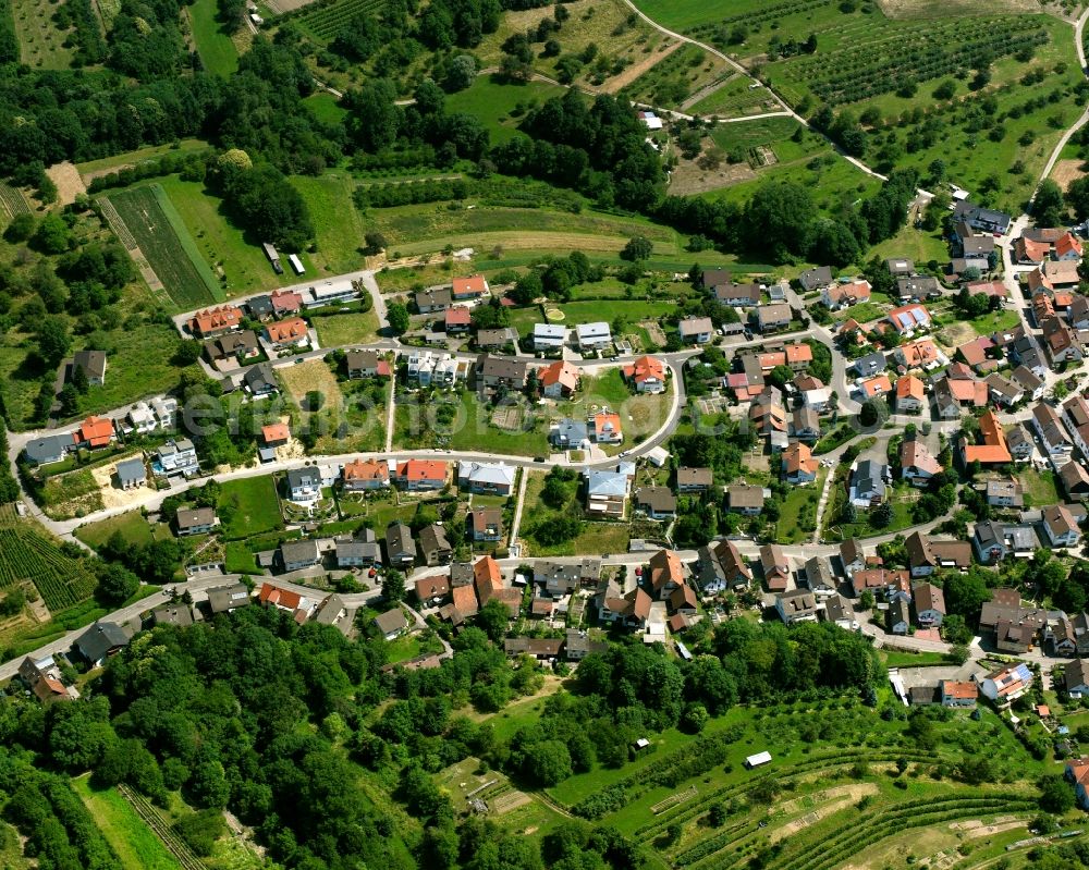 Winden from above - Residential area - mixed development of a multi-family housing estate and single-family housing estate in Winden in the state Baden-Wuerttemberg, Germany