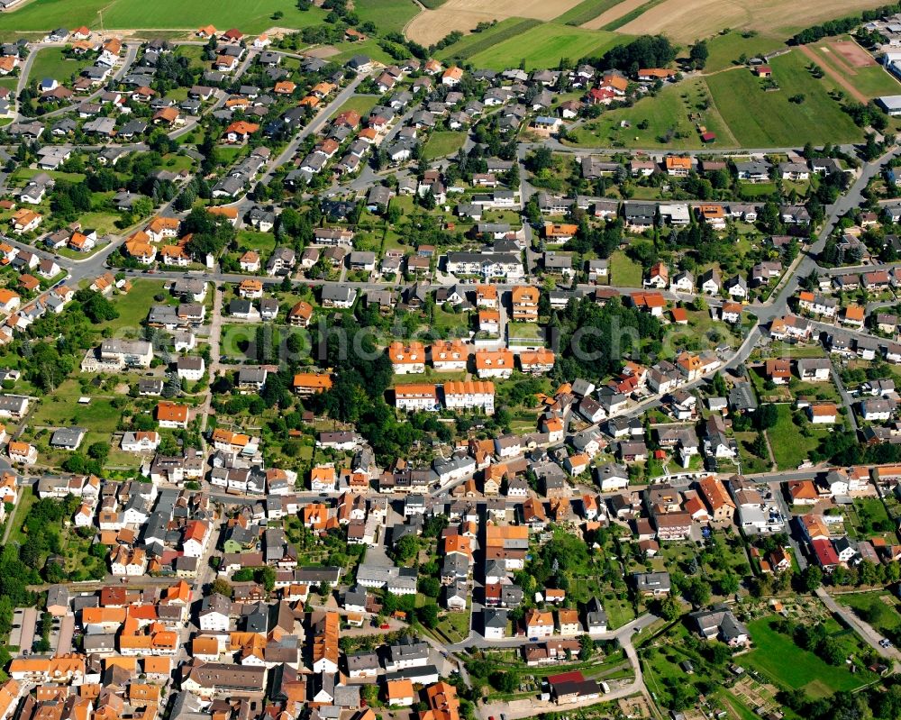 Zell from the bird's eye view: Residential area - mixed development of a multi-family housing estate and single-family housing estate in Zell in the state Hesse, Germany