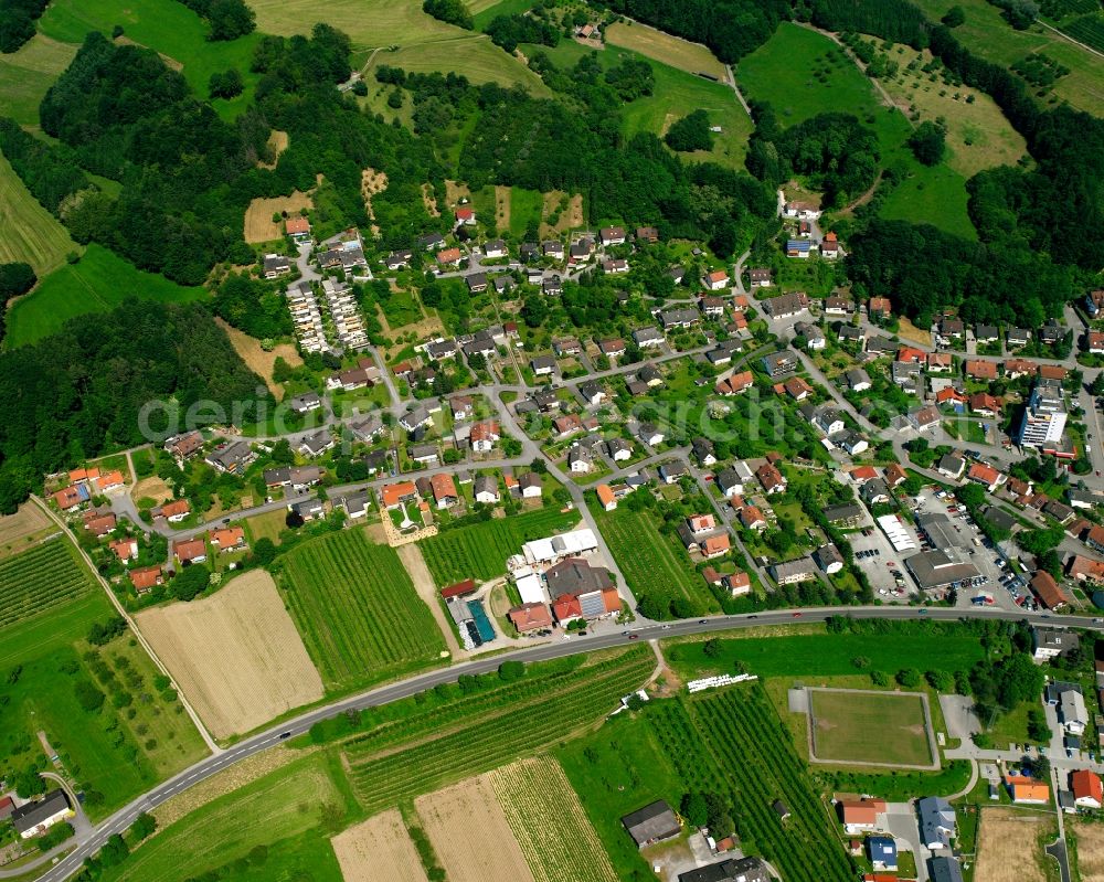 Aerial image Zurzach - Residential area - mixed development of a multi-family housing estate and single-family housing estate in Zurzach in the state Baden-Wuerttemberg, Germany