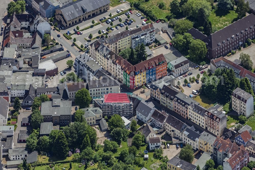 Flensburg from above - Residential area - mixed development of the apartment building on Harrisleer Strasse in Flensburg in the state Schleswig-Holstein, Germany