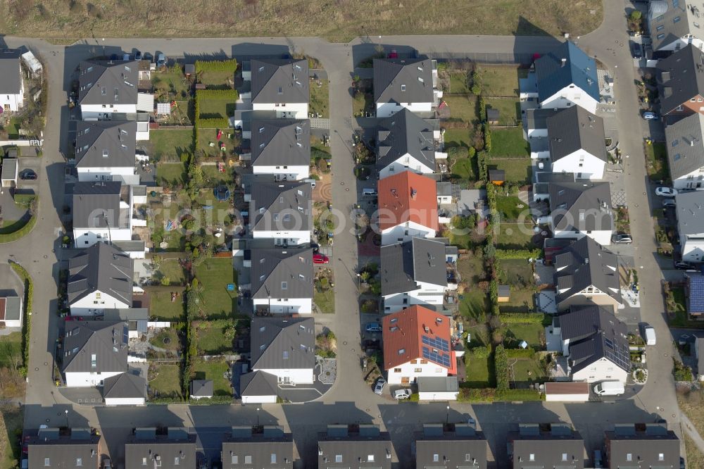 Dortmund from the bird's eye view: View of a housing area in Dortmund in the state North Rhine-Westphalia