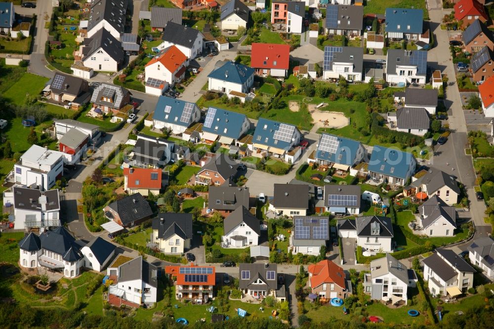 Aerial photograph Schwerte OT Geisecke - View of a housing area in the district of geisecke in Schwerte in the state of North Rhine-Westphalia