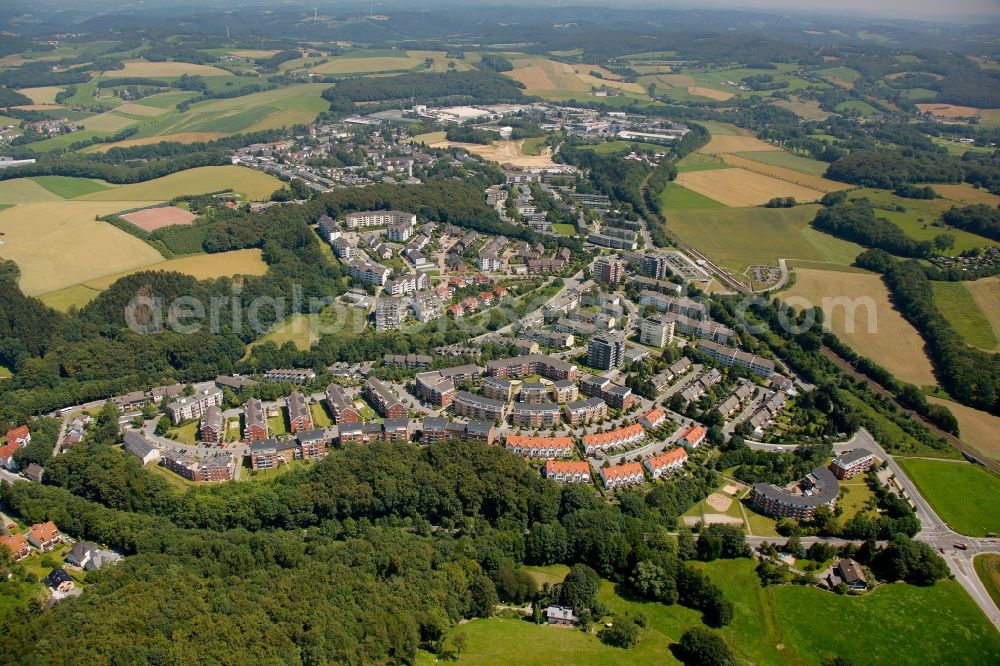 Aerial photograph Velbert OT Neviges - View of a housing area in the district of Neviges in Velbert in the state of North Rhine-Westphalia