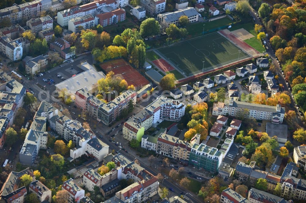 Aerial image Berlin Pankow - Residential area on the road Pichelswerder - Wollankstrasse in Berlin - Pankow