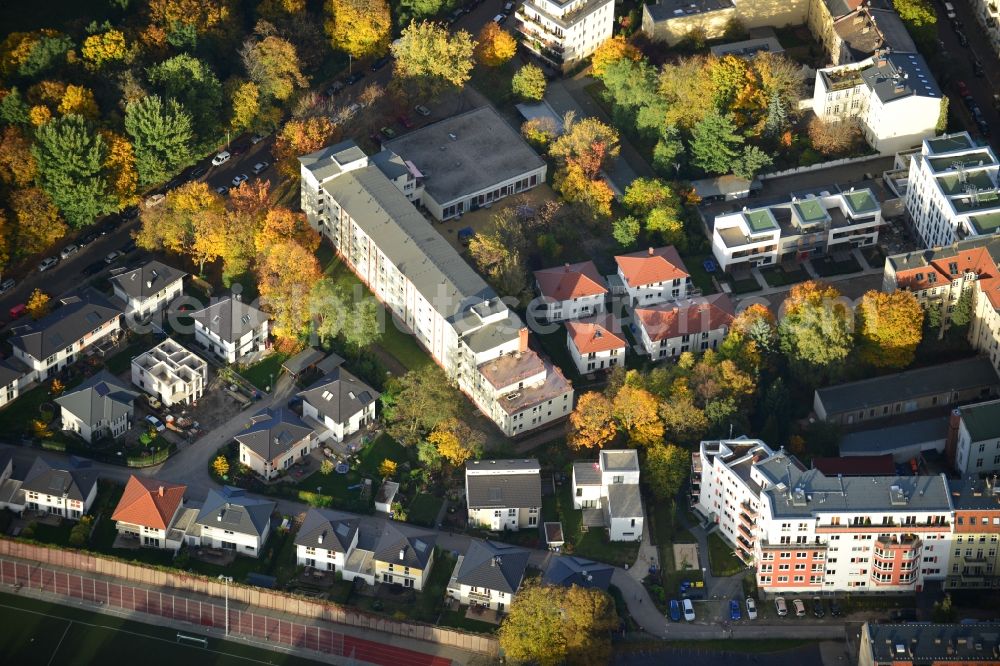 Aerial image Berlin Pankow - Residential area on the road Pichelswerder - Wollankstrasse in Berlin - Pankow