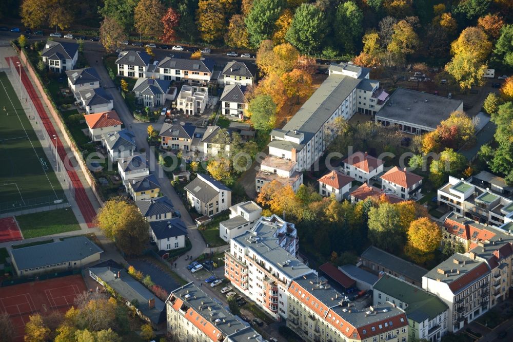 Aerial photograph Berlin Pankow - Residential area on the road Pichelswerder - Wollankstrasse in Berlin - Pankow