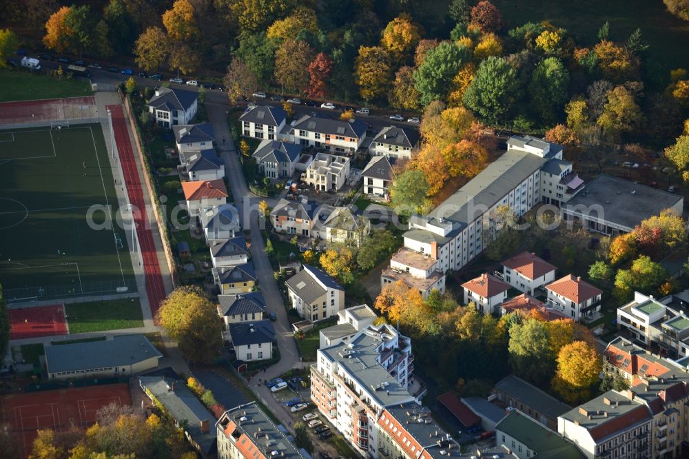 Berlin Pankow from above - Residential area on the road Pichelswerder - Wollankstrasse in Berlin - Pankow