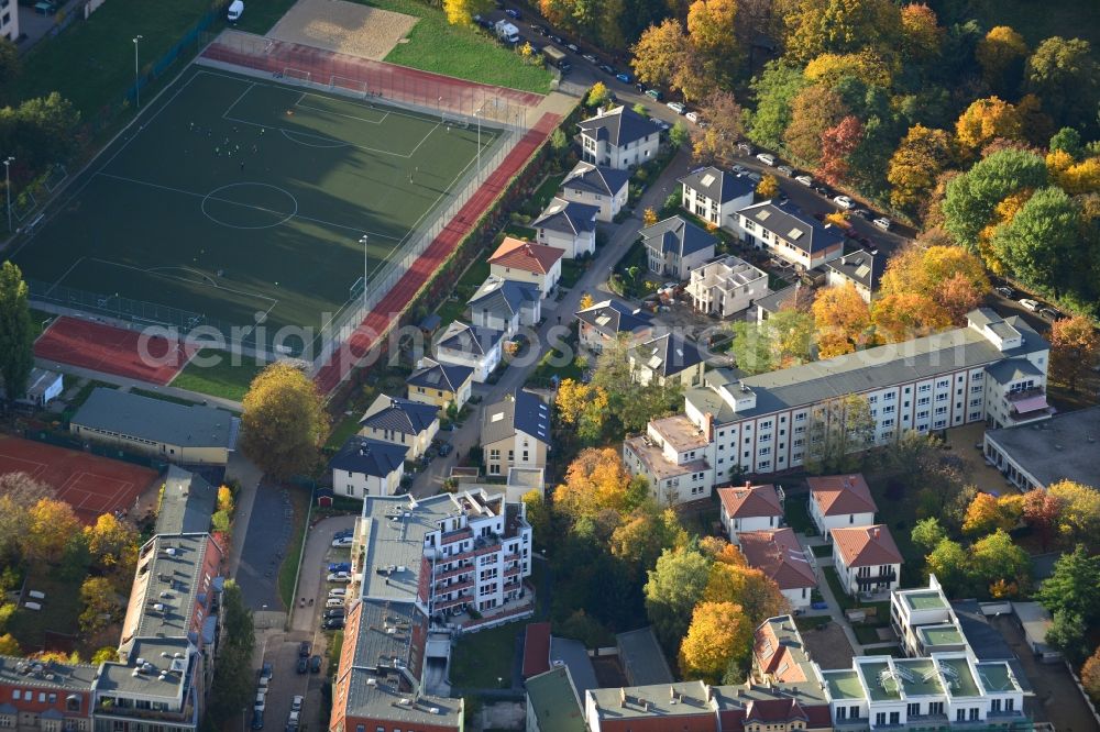 Berlin Pankow from the bird's eye view: Residential area on the road Pichelswerder - Wollankstrasse in Berlin - Pankow