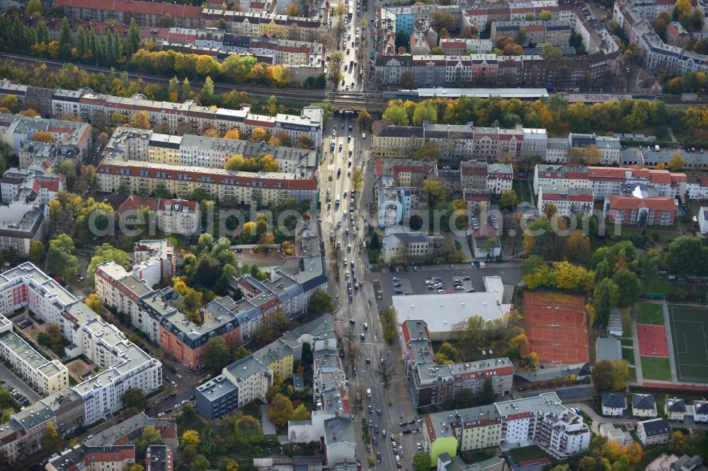 Aerial photograph Berlin Pankow - Residential area on the road Pichelswerder - Wollankstrasse in Berlin - Pankow